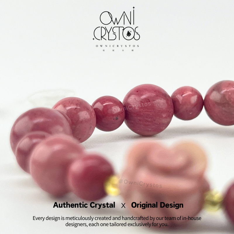 Healing Rose Pendant Rhodonite Bracelet