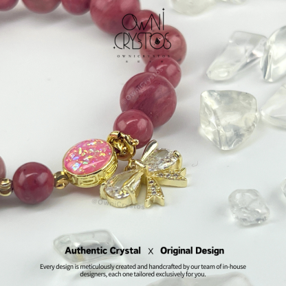 Healing Rose Pendant Rhodonite Bracelet