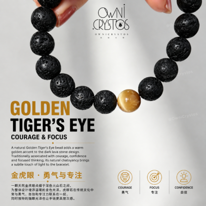 Fortune PiXiu Protection from backstabbers Natural crystal lava stone tiger eyes unisex