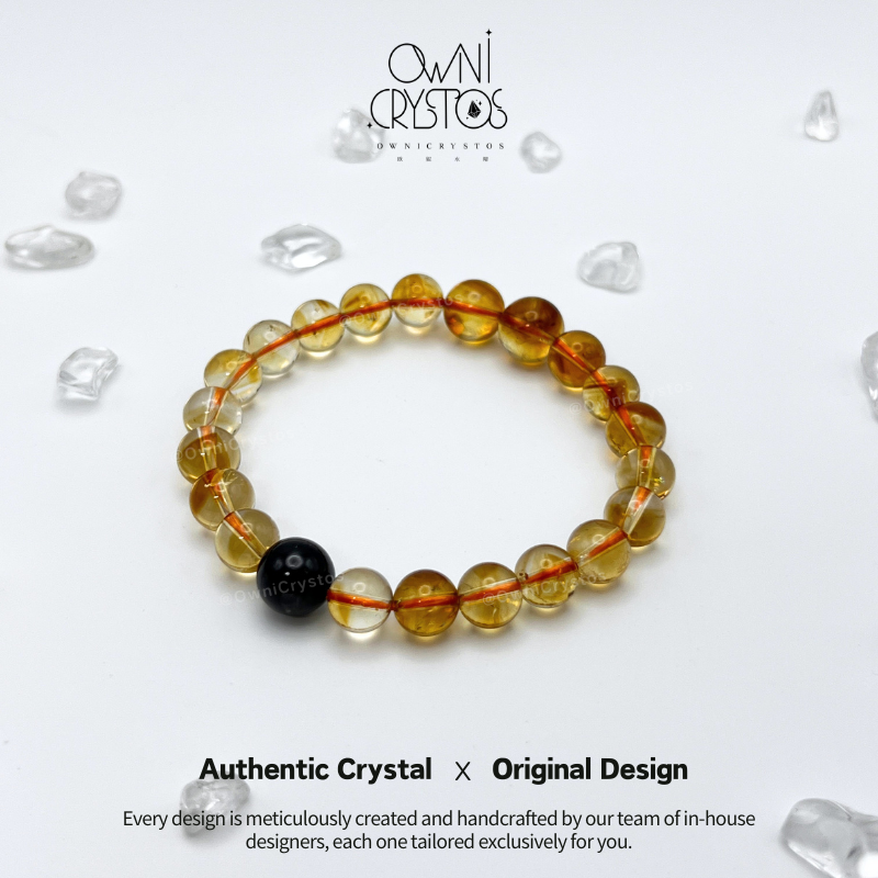 High Grade Wealth Boost Citrine Hypersthene Natural crystal bracelet unisex gift