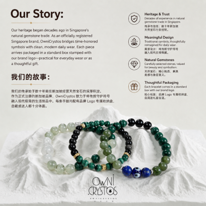OwniCrystos Evil Eye Protector Malachite Jasper Tourmaline Lapis lazuli Natural crystal bracelet