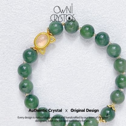 Healing Kitty Jasper Jade Bracelet