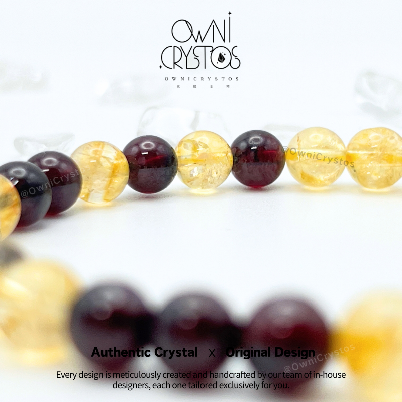Wealth Woman Health Natural crystal bracelet unisex garnet citrine