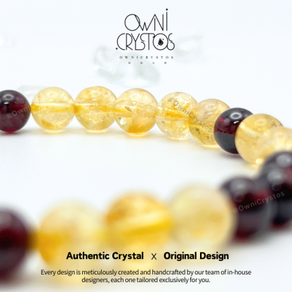 Wealth Woman Health Natural crystal bracelet unisex garnet citrine