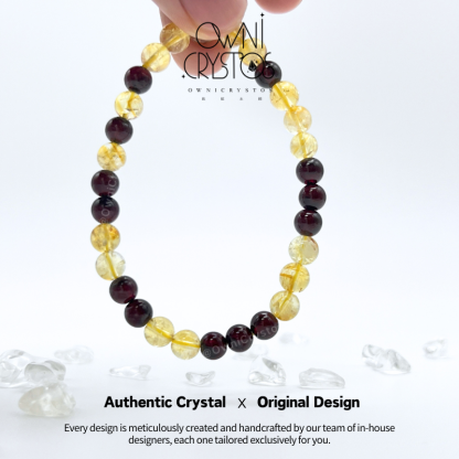 Wealth Woman Health Natural crystal bracelet unisex garnet citrine