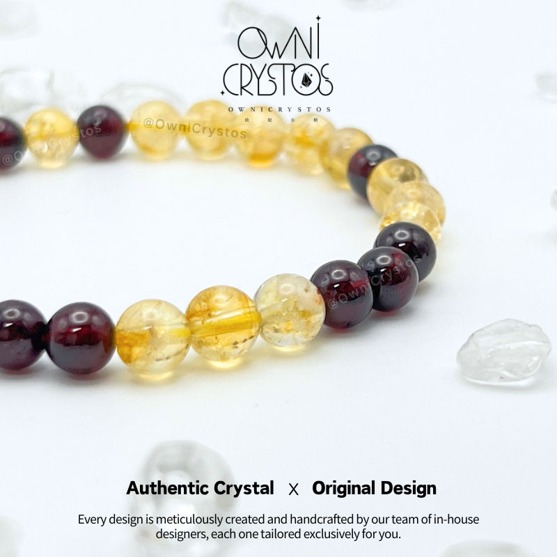 Wealth Woman Health Natural crystal bracelet unisex garnet citrine