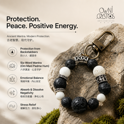 Prevent Backstabbers Lava Stone Natural crystal bag charm unisex gift for dad boyfriend