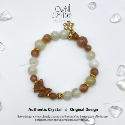 Love & Popularity Boost Natural crystal bracelet moonstone sunstone woman gift present