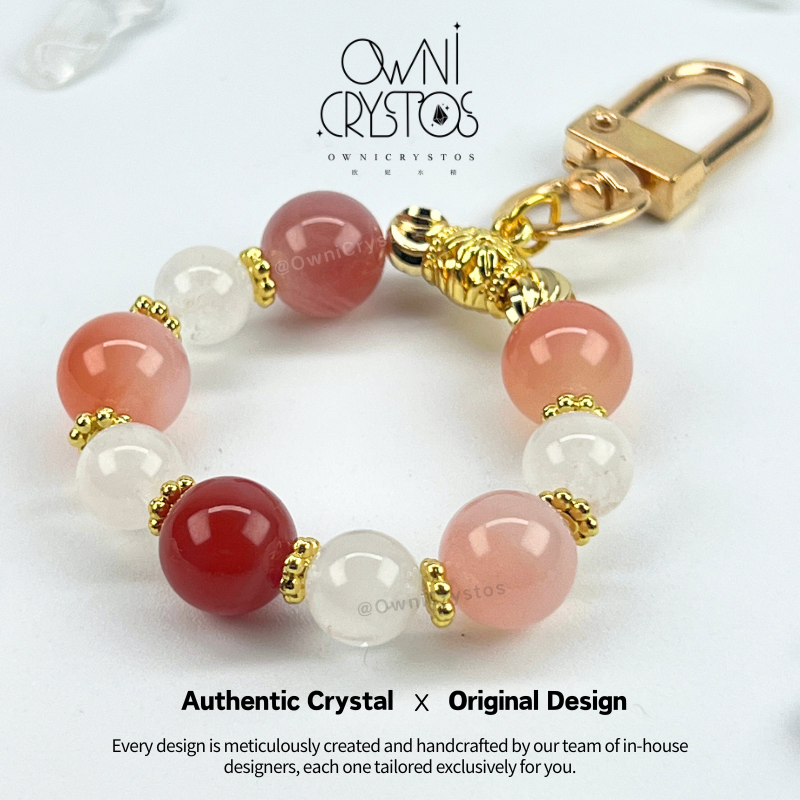 Love&Relief Stress Moonstone Yanyuan Agate Bag Charm