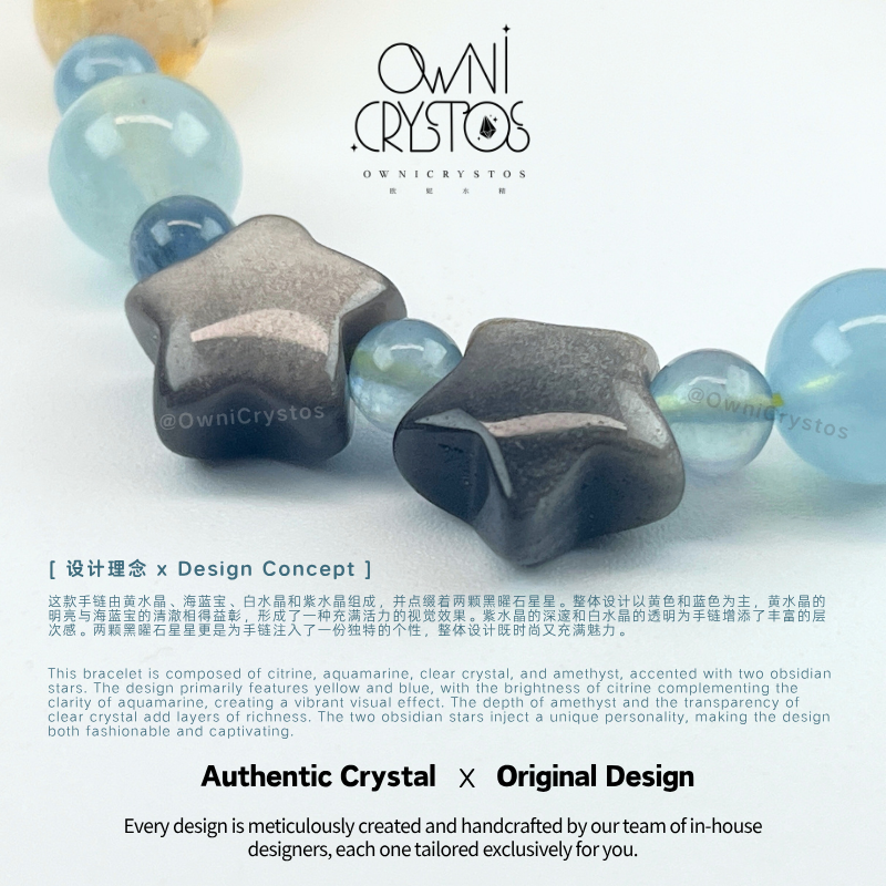 Wisdom & Fortune over Career Citrine Aquamarine