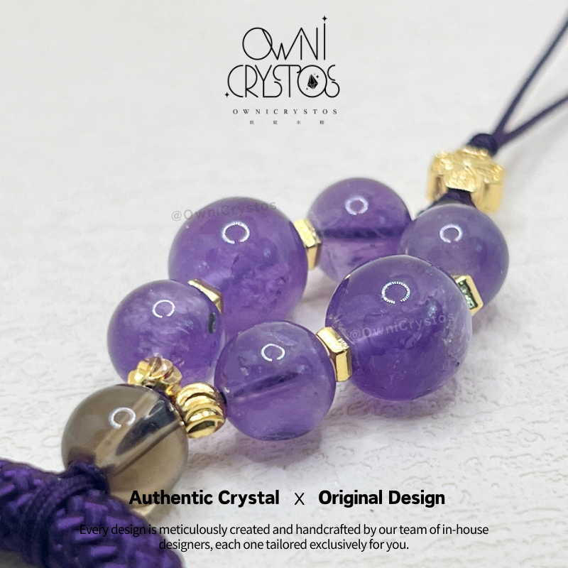 Amethyst Phone Strap with Finger Loop