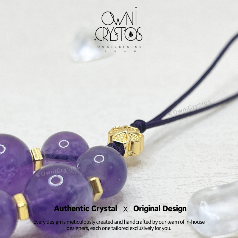 Amethyst Phone Strap with Finger Loop