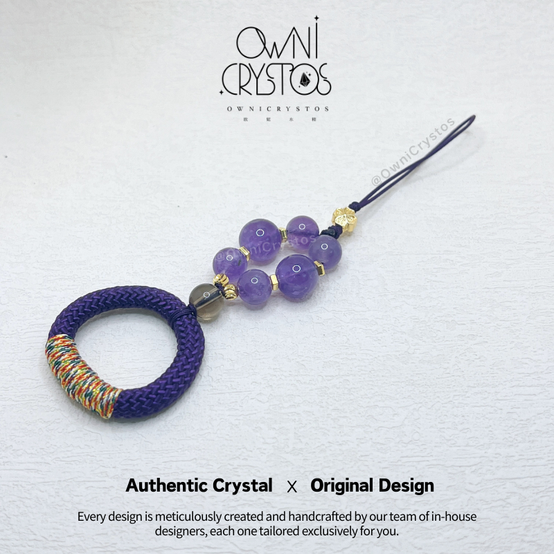 Amethyst Phone Strap with Finger Loop