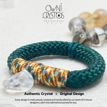 Fortune Booster Green Phantom Quartz Citrine Phone Strap with Finger Loop