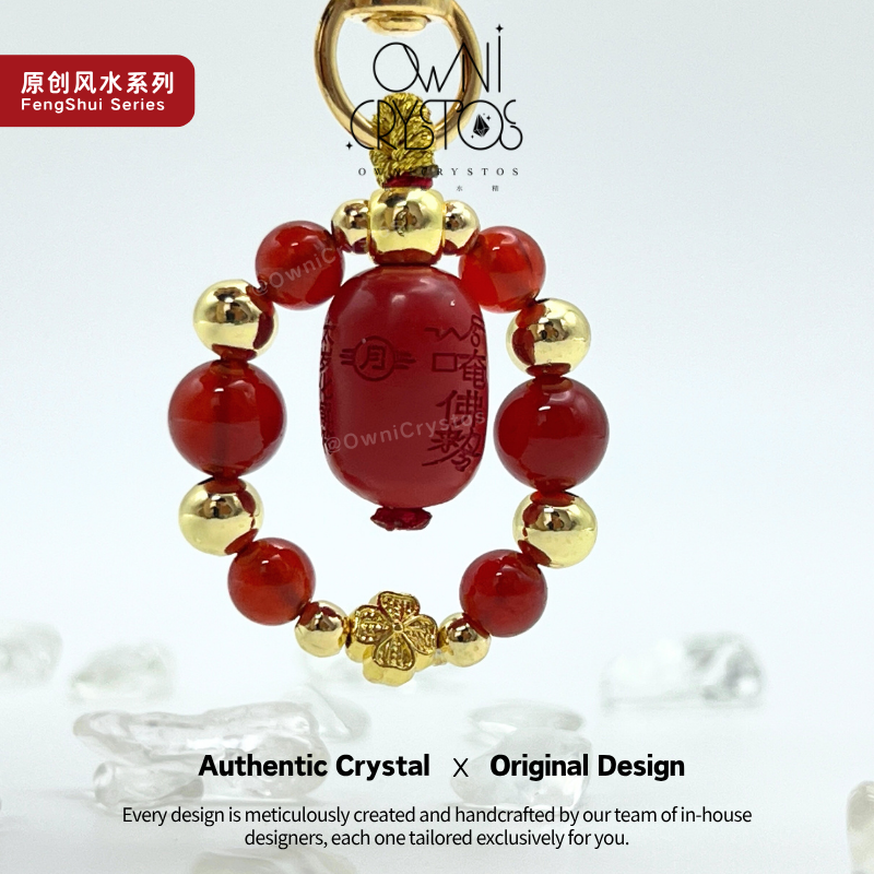 2026 TaiSui Charm Natural crystal Feng Shui bag charm keychain unisex