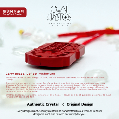 2026 Taisui pendant Natural red Cinnabar CNY new year unisex bag phone charm