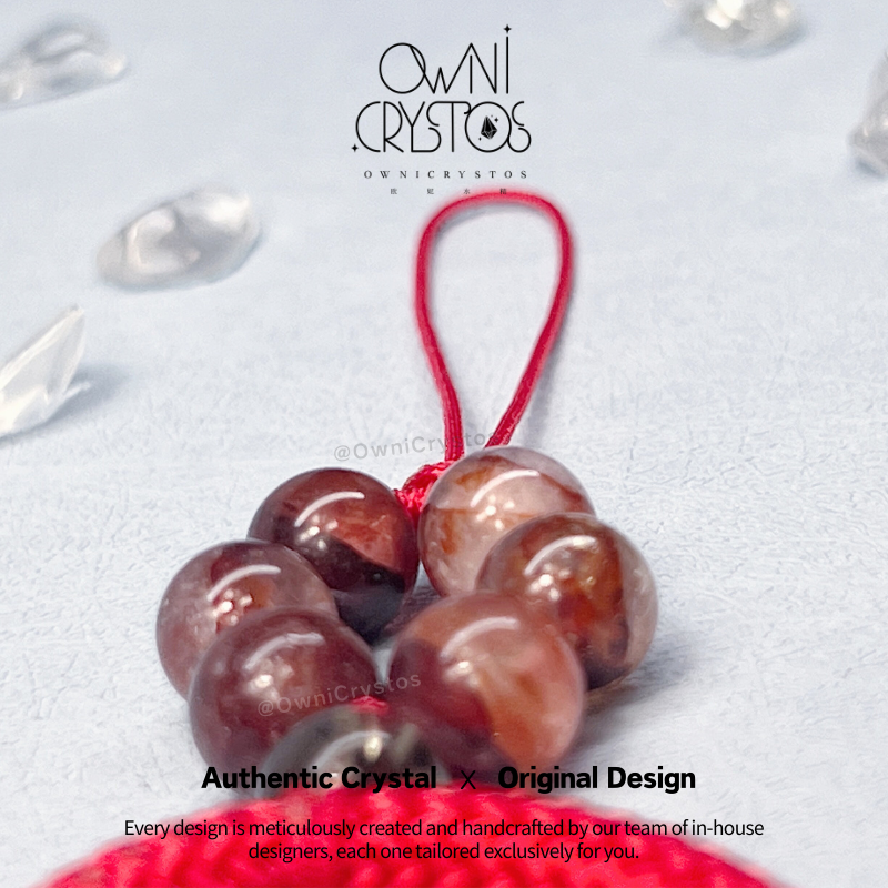 Health Healing Red hematoid quartz Phone Strap