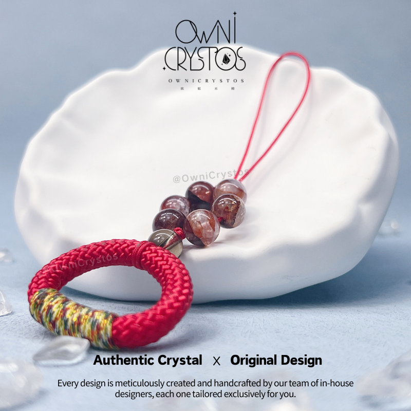 Health Healing Red hematoid quartz Phone Strap