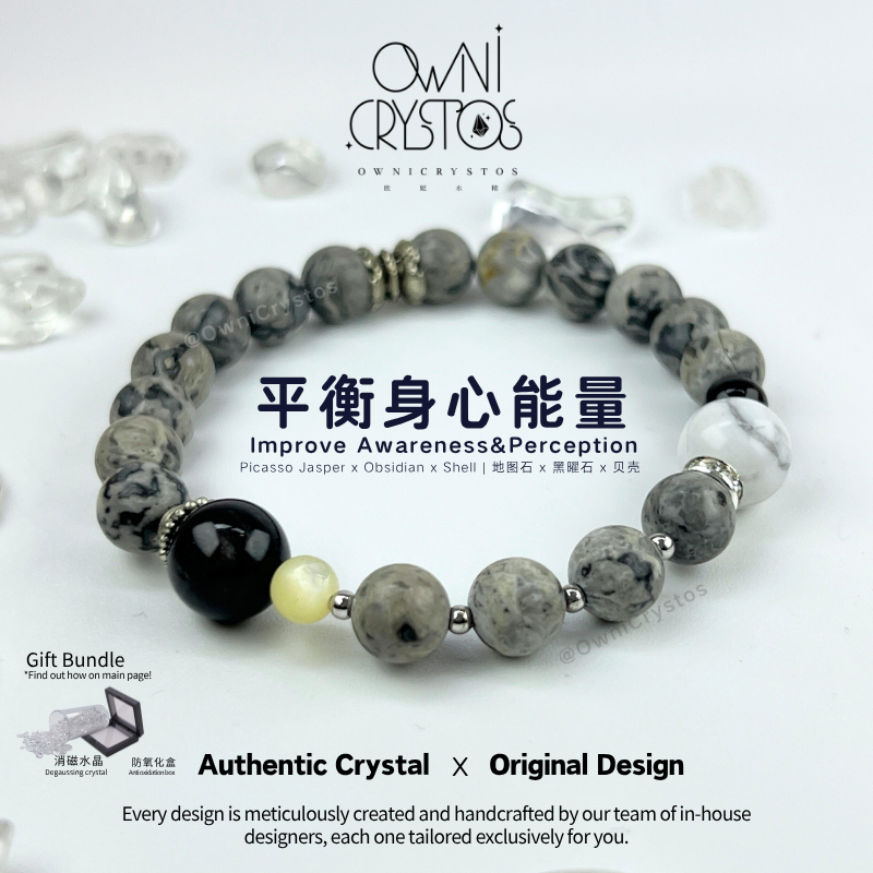 DIY Fengshui Picasso men unisex crystal bracelet