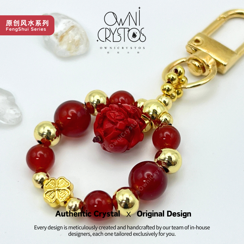 2026 Chinese Zodiac CNY Red Agate Cinnabar Natural crystal bag charm