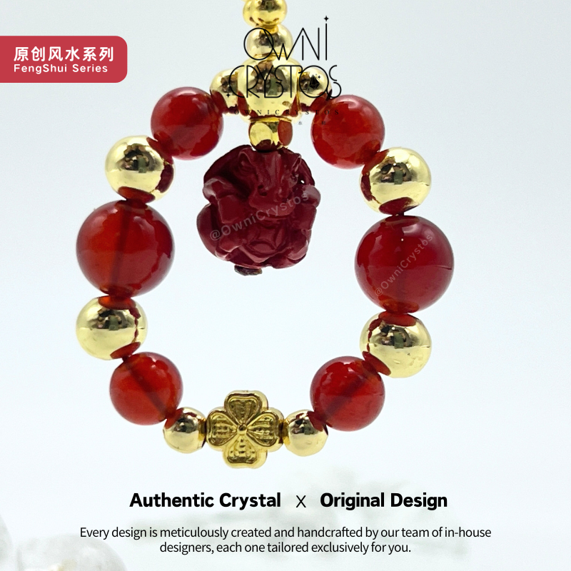 2026 Chinese Zodiac CNY Red Agate Cinnabar Natural crystal bag charm