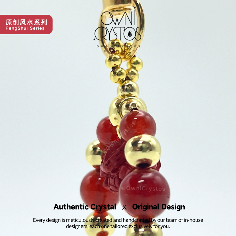 2026 Chinese Zodiac CNY Red Agate Cinnabar Natural crystal bag charm