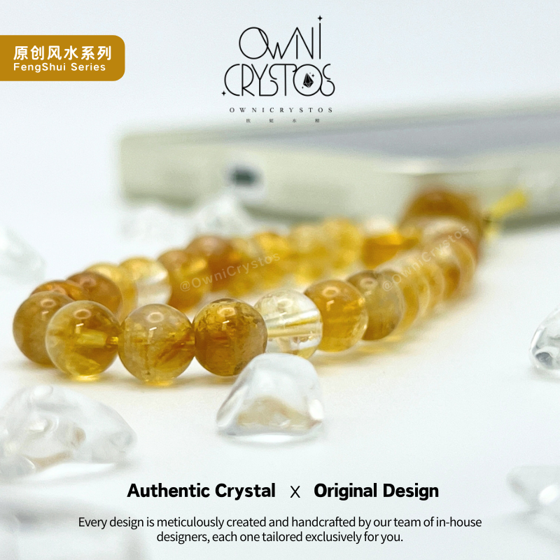 Wealth PiXiu Natural crystal citrine phone strap unisex gift present