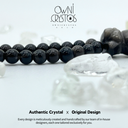 Silver Obsidian Natural crystal phone strap bag charm