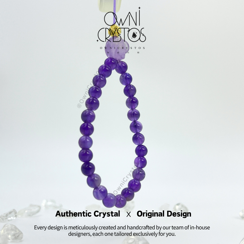 Career booster Amethyst Rose Natural crystal phone strap unisex