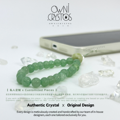 Aventurine Natural crystal Phone strap unisex
