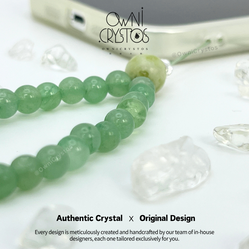 Aventurine Natural crystal Phone strap unisex