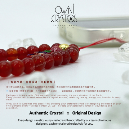 Fortune God Agate Natural crystal phone strap