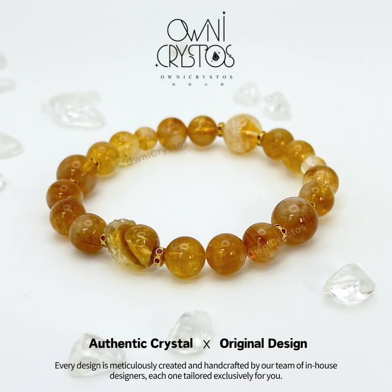 PiXiu citrine crystal bracelet unisex