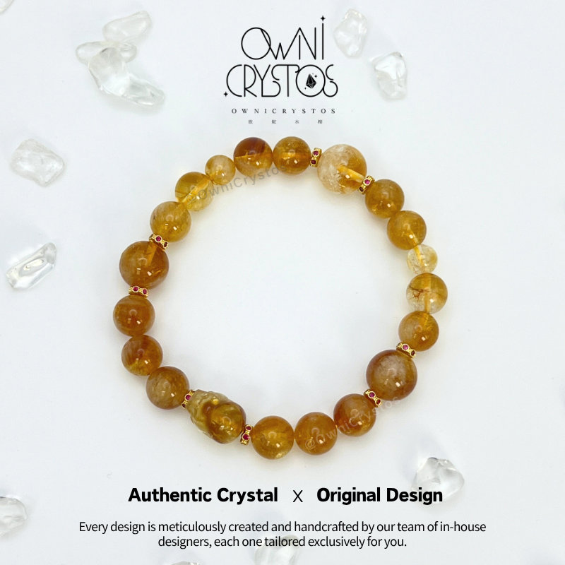 PiXiu citrine crystal bracelet unisex