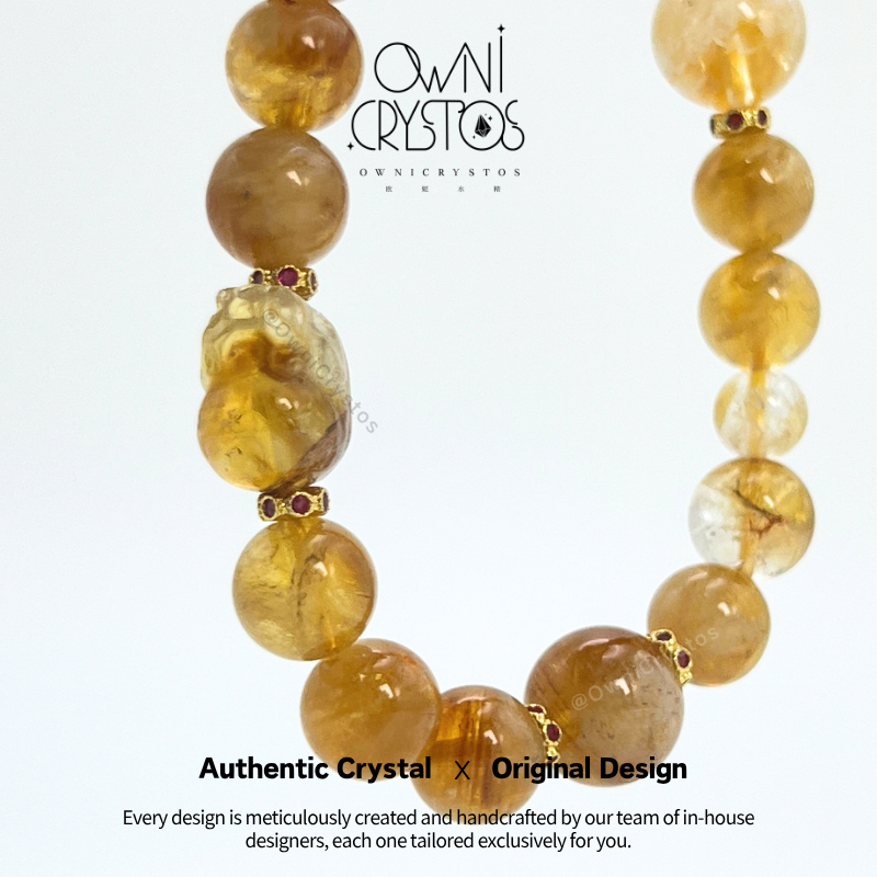 PiXiu citrine crystal bracelet unisex