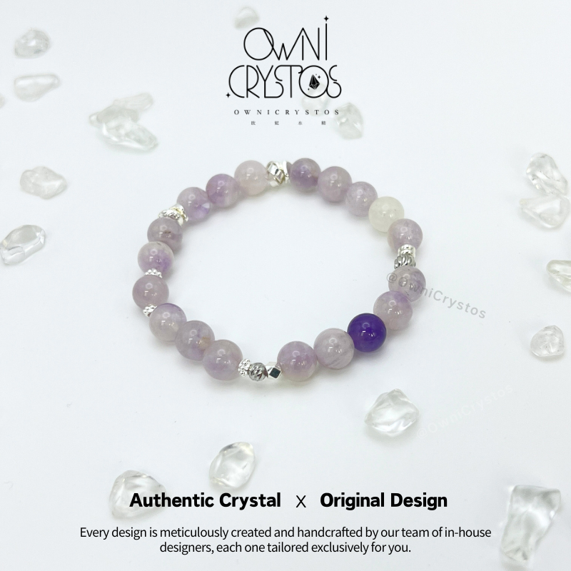 Lavender Amethyst Natural crystal bracelet unisex