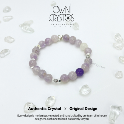 Lavender Amethyst Natural crystal bracelet unisex