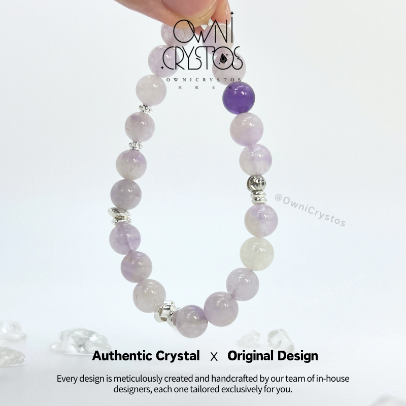 Lavender Amethyst Natural crystal bracelet unisex