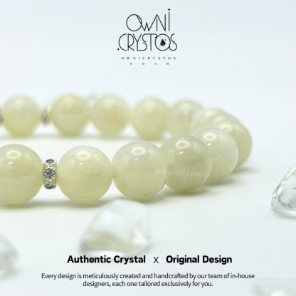 Relief Stress White Moonstone unisex Natural Crystal bracelet