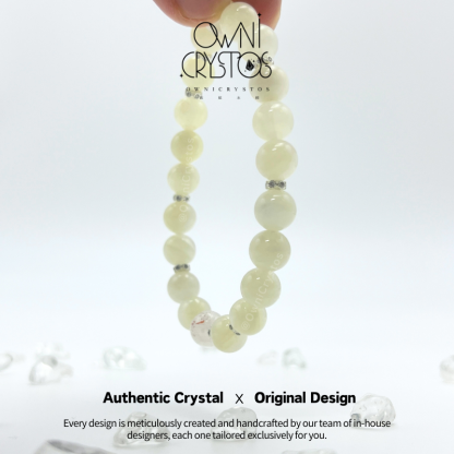 Relief Stress White Moonstone unisex Natural Crystal bracelet