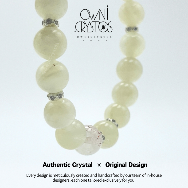 Relief Stress White Moonstone unisex Natural Crystal bracelet