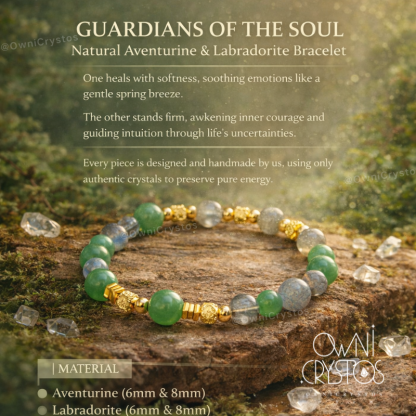 Healing Aura Natural crystal bracelet for woman Aventurine Labradorite gift present