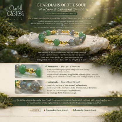 Healing Aura Natural crystal bracelet for woman Aventurine Labradorite gift present