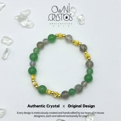 Healing Aura Natural crystal bracelet for woman Aventurine Labradorite gift present