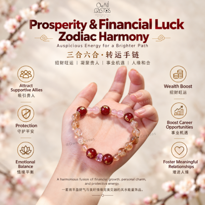 2027 Zodiac FengShui Natural crystal bracelet citrine rose quartz for woman gift cny