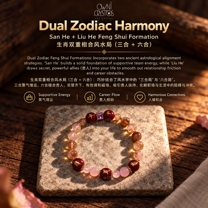 2027 Zodiac FengShui Natural crystal bracelet citrine rose quartz for woman gift cny