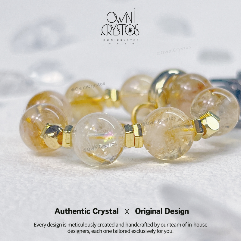 Fortune Wealth Boost Citrine Natural crystal keychain bag charm unisex