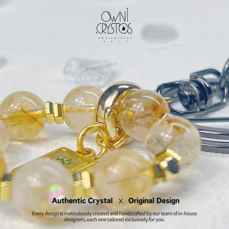 Fortune Wealth Boost Citrine Natural crystal keychain bag charm unisex