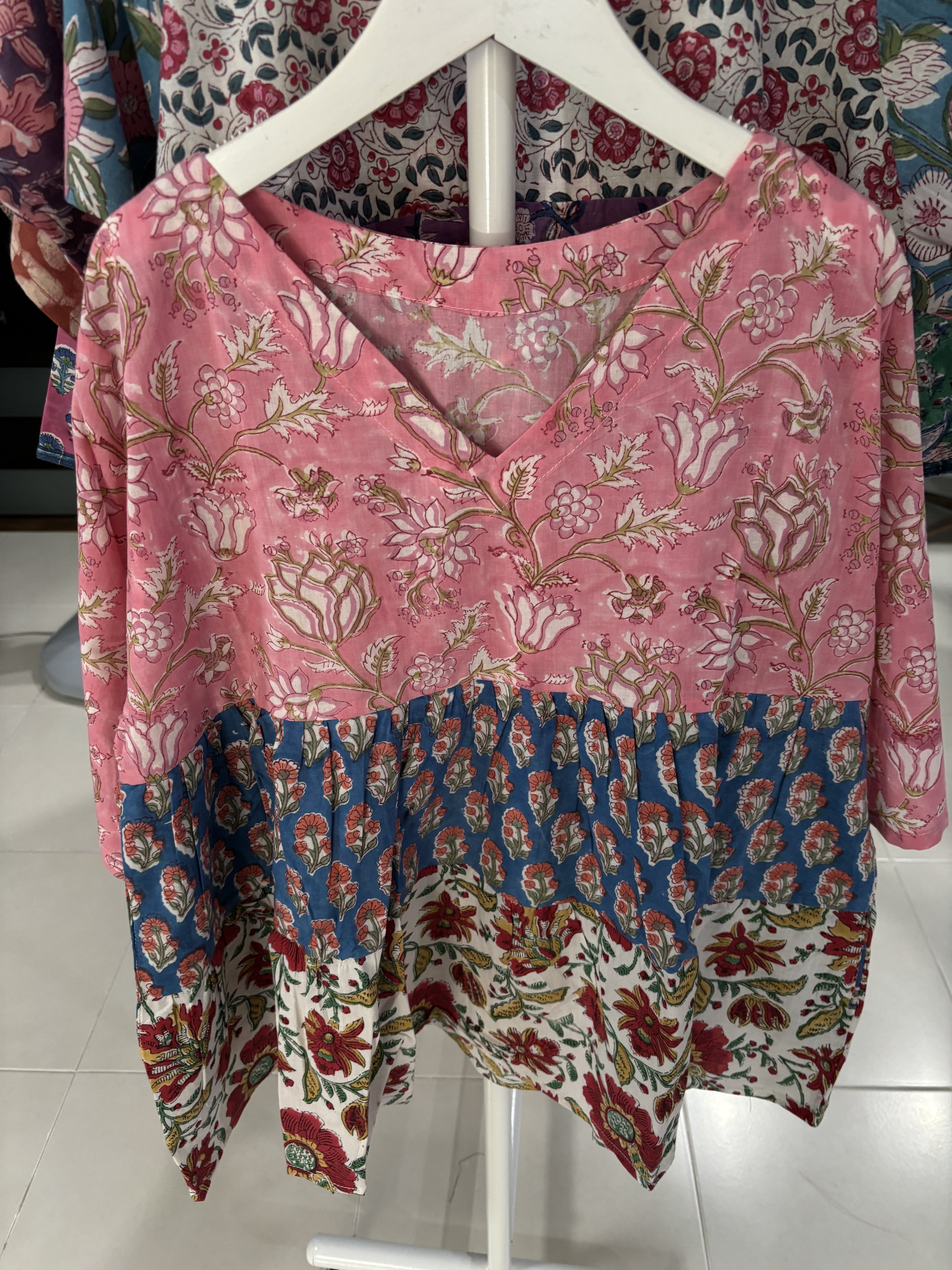 Indian Cotton V Neck Top