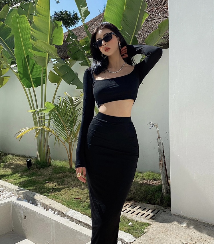 Bodycon Long Sleeve & Long Skirt Set